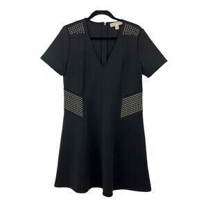MICHAEL Michael Kors Womens Size L Scuba Fit Flare Studded Dress